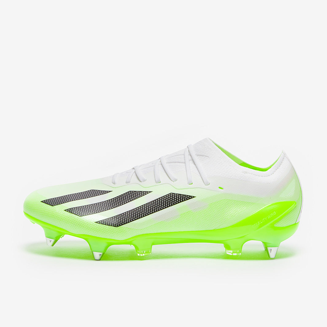 adidas X Crazyfast.1 SG - White/Core Black/Lucid Lemon - Mens Boots