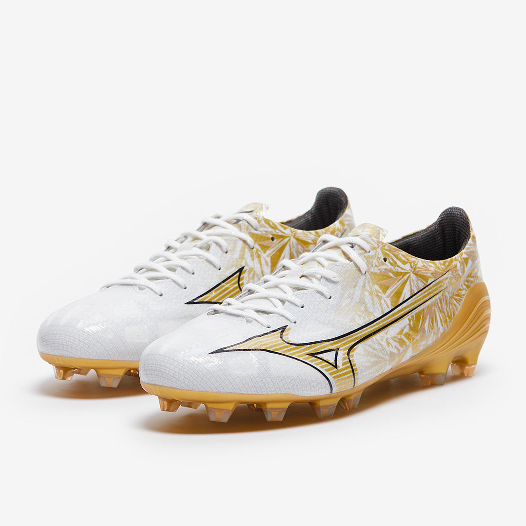 Mizuno Alpha アルファ　エリート　ホワイトゴールド Mizuno Alpha Elite Firm Ground - White/GE Gold/Black - Adult Boots