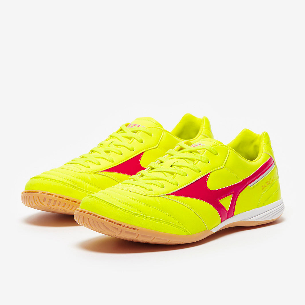 Mizuno Morelia Sala Elite IN - Safety Yellow/Fiery Coral - Mens Cleats