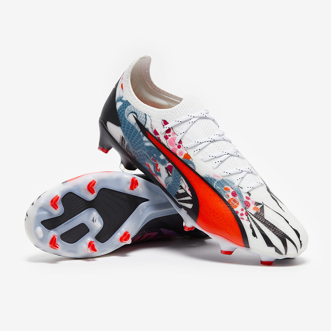 Puma Ultra Ultimate LOS FG/AG - White/Red/Black - Mens Boots