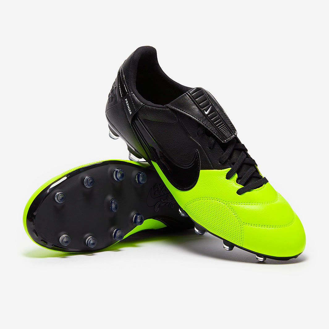 Nike The Premier III Firm Ground - Black/Black/Volt - Mens Boots