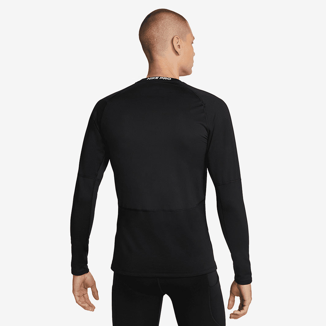 Nike Pro Warm LS Top - Black/White - Mens Base Layer