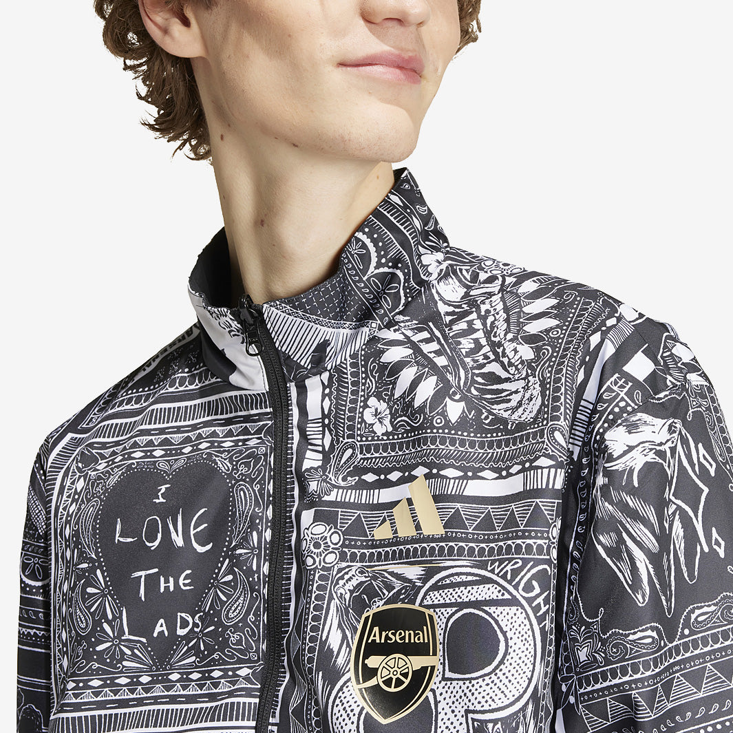 洋楽 ARSENAL / HICK LIFE adidas Arsenal x Ian Wright Anthem Jacket - Black - Mens Replica