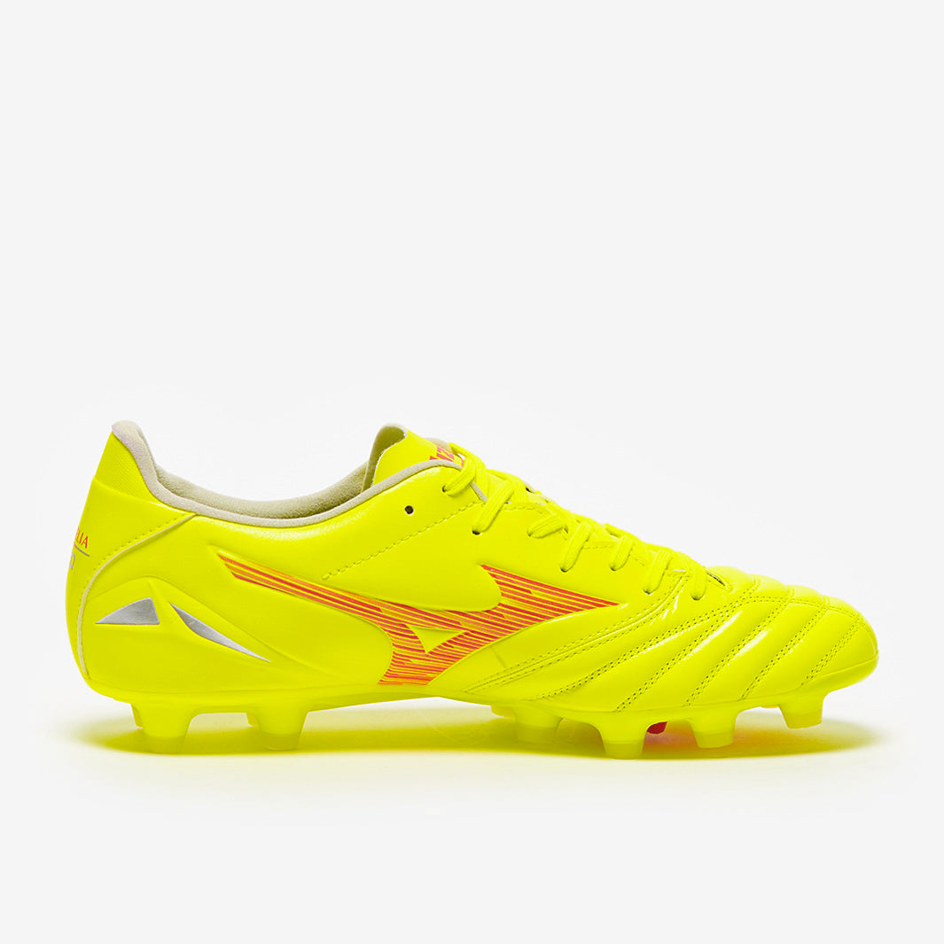 Mizuno Morelia Neo IV Pro Firm Ground - Safety Yellow/Fiery Coral
