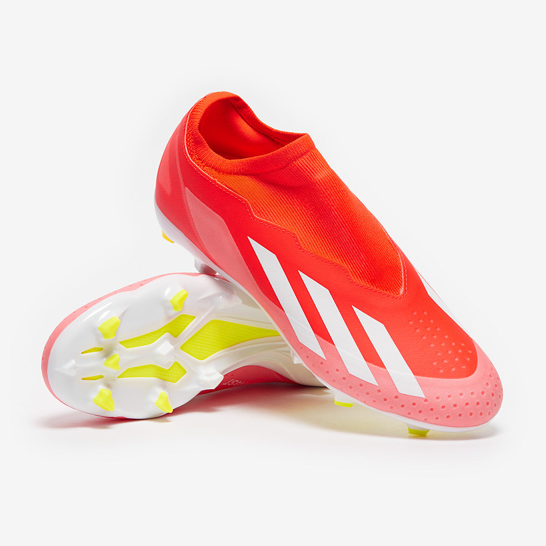 adidas X Crazyfast League Laceless Firm Ground - Solar Red/White