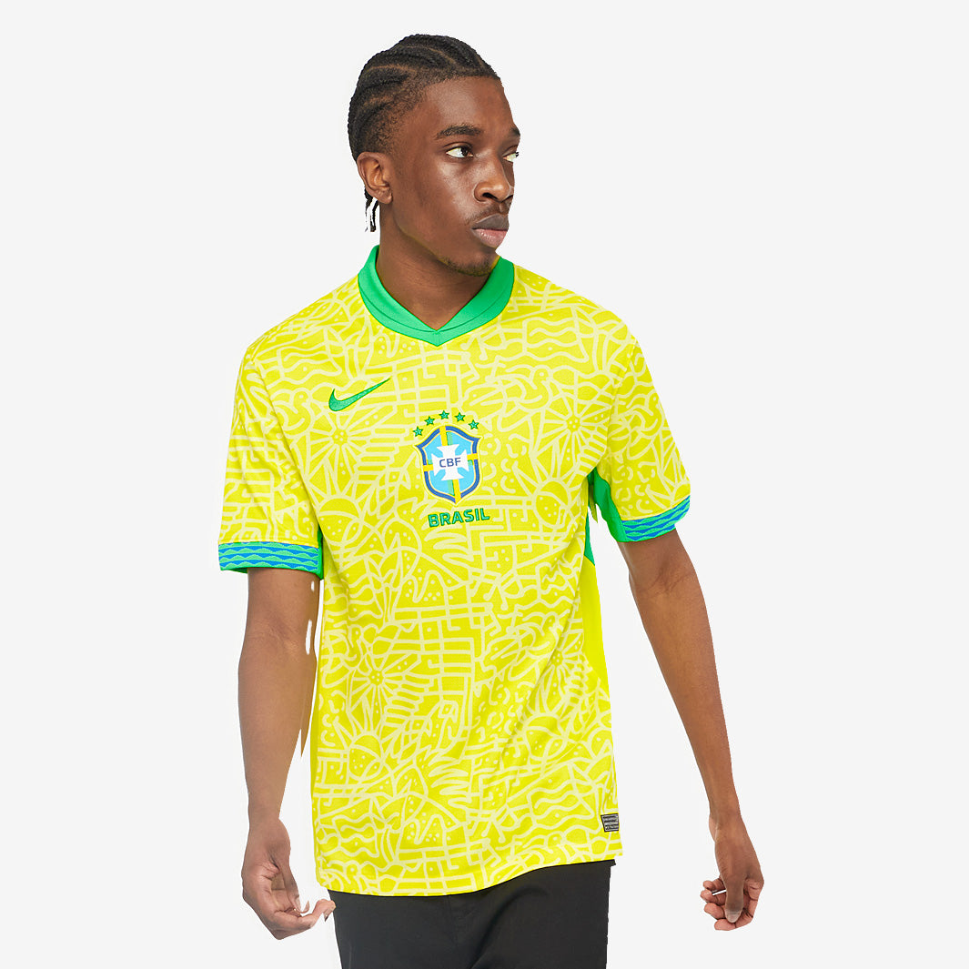 Nike Brazil 2024 Dri-FIT Stadium SS Home Shirt - Dynamic Yellow