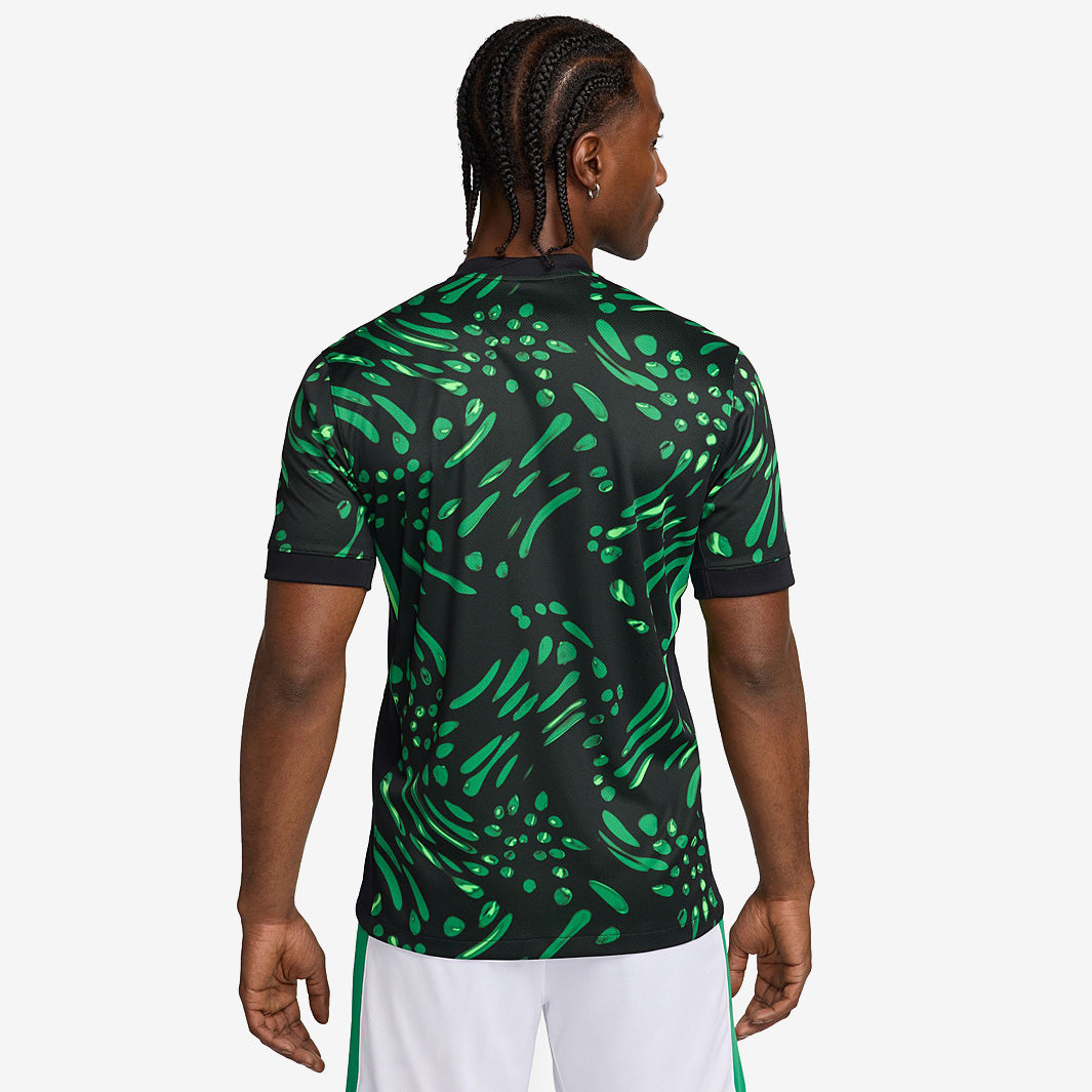 Nike サッカーウェアセット グリーン/ブラック Nike Nigeria 2024 Dri-FIT Stadium SS Away Shirt - Black/Lucky
