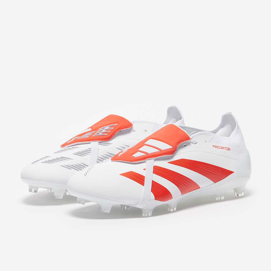 サッカーシューズ ホワイト/レッド ストライプ Kemari87 KISHISPO / サッカースパイク(固定式)