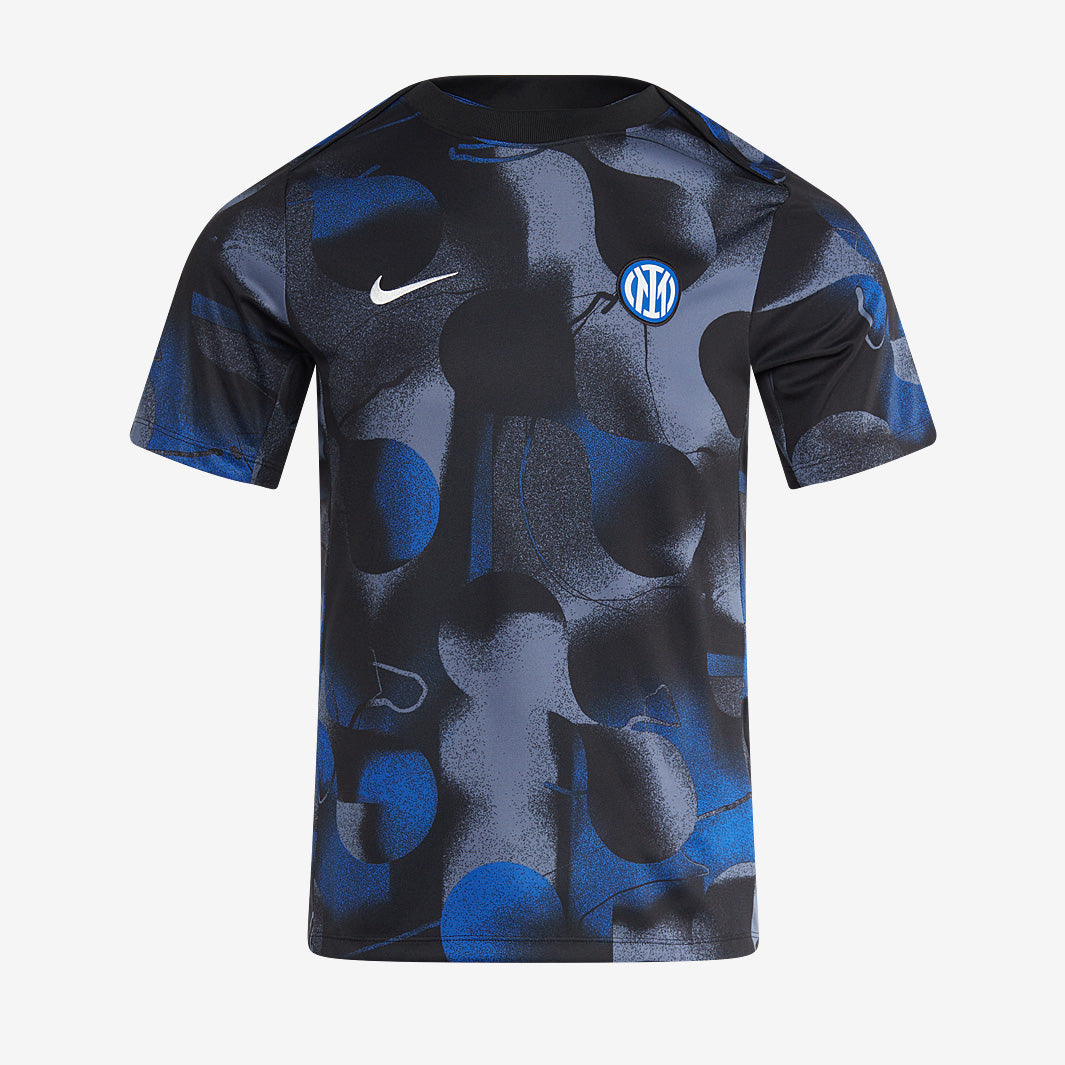 Nike Inter Milan DRI-FIT シャツ S ゲームシャツ 青黒 Nike Inter Milan 24/25 Dri-FIT SS Pre-Match Top - Black/Black