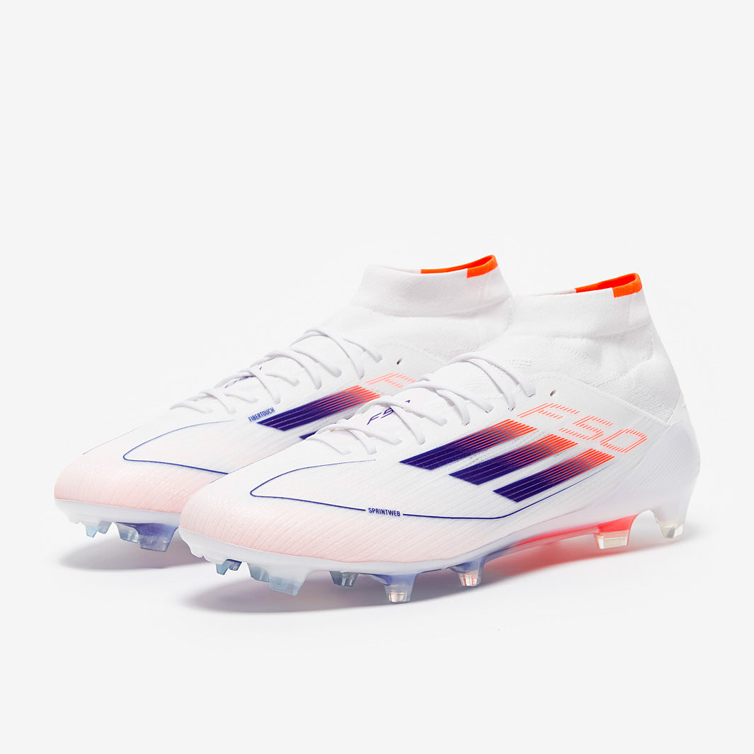 adidas Womens F50 Elite Mid Firm Ground - Ftwr White/Lucid Blue