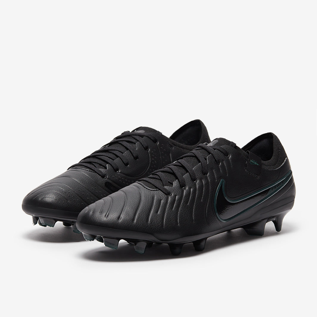 Nike Tiempo ブラック キルティングシューズ Nike Tiempo Legend X Pro Firm Ground - Black/Black/Deep Jungle