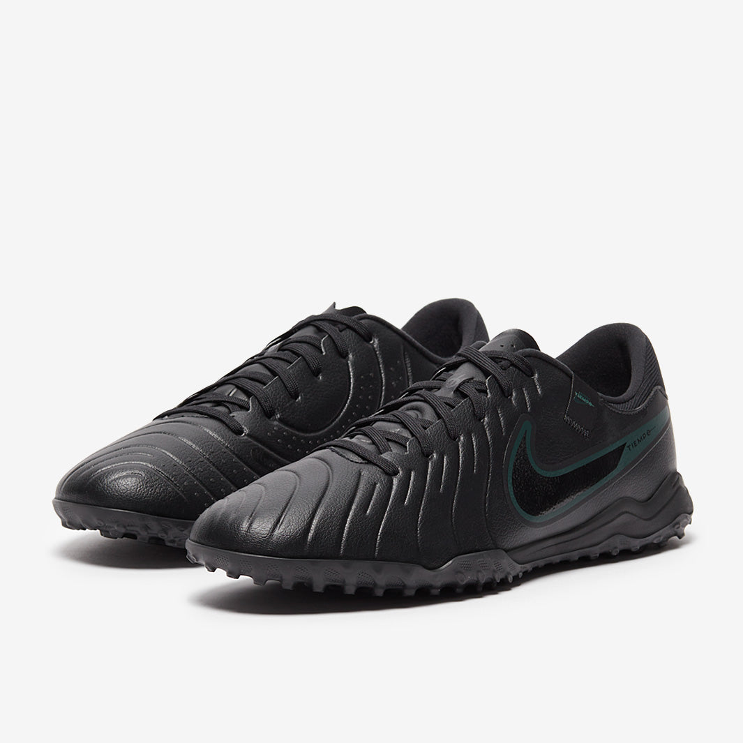 Nike Tiempo ブラックサッカーシューズ Nike Tiempo Legend X Pro Firm Ground - Black/Ice Blue - Adult Cleats