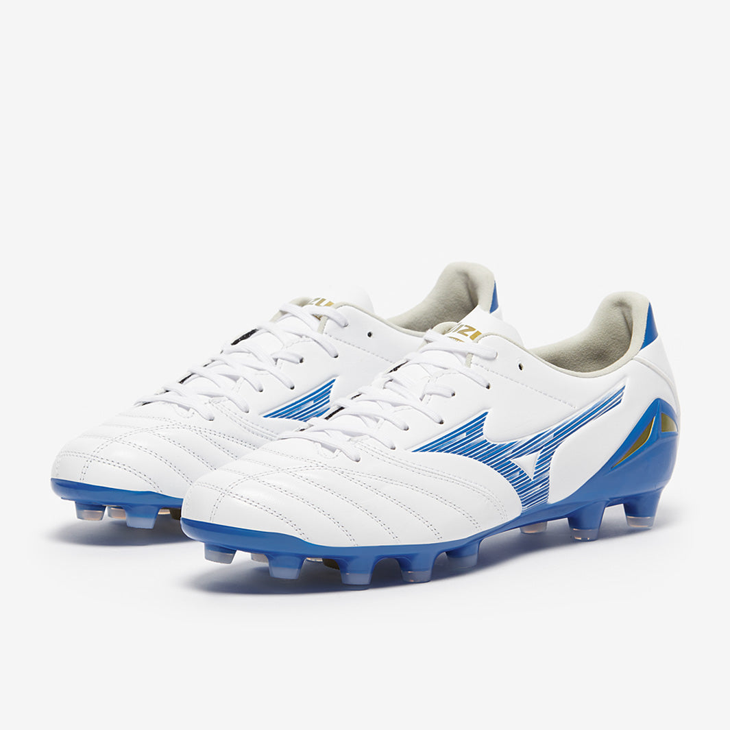 Mizuno サッカーシューズ 日本製 ホワイト/ブルー Mizuno Morelia Neo III ß Japan FG - White/Reflex Blue/Cool Gray