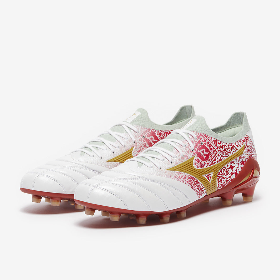 MIZUNO「MORELIA NEO Ⅳ JAPAN Mizuno Morelia Neo IV Beta Made in Japan FG - White/Black/Chinese Red