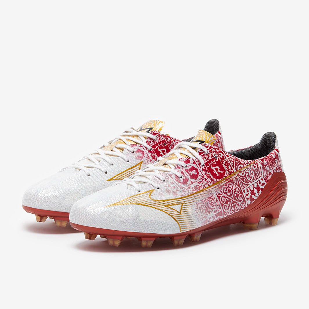 MIZUNO α SR4 JAPAN Mizuno Alpha x SR4 Made in Japan Firm Ground - White/Red - Adult Boots