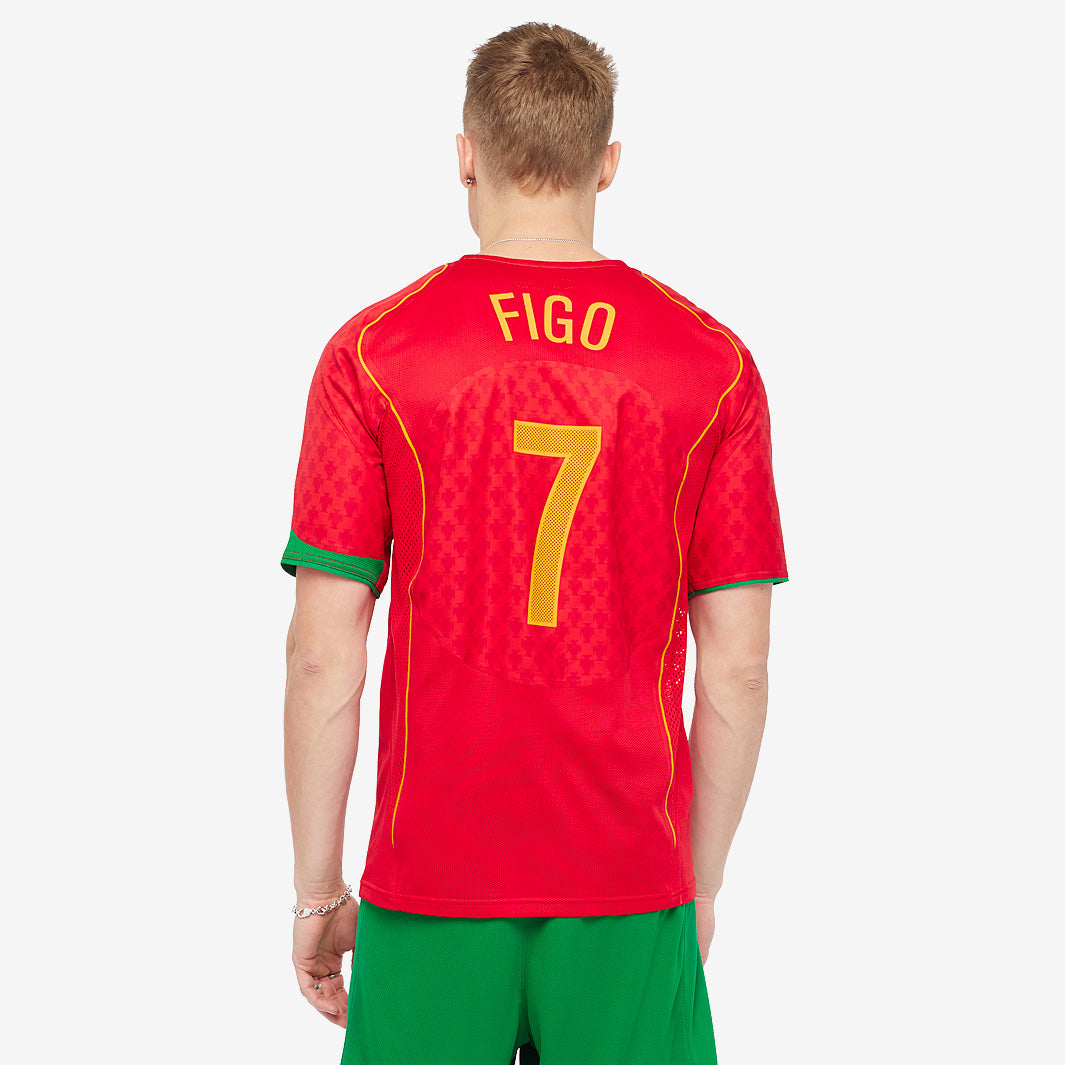 Nike Portugal 2004 Re-Issue SS Shirt With Figo 7 - Sport Red/Pine