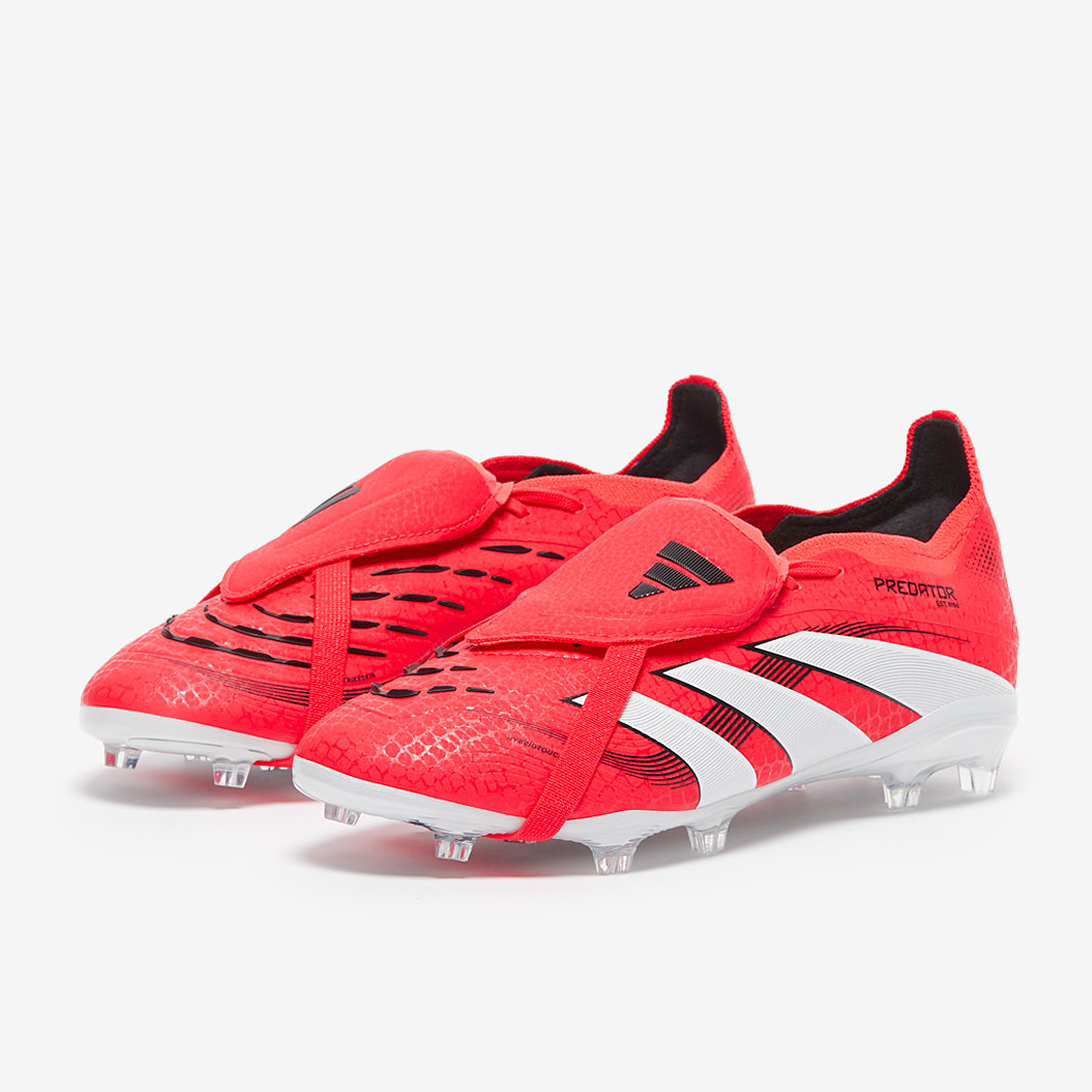 adidas Kids Predator Elite Tongue Firm Ground - Lucid Red/White