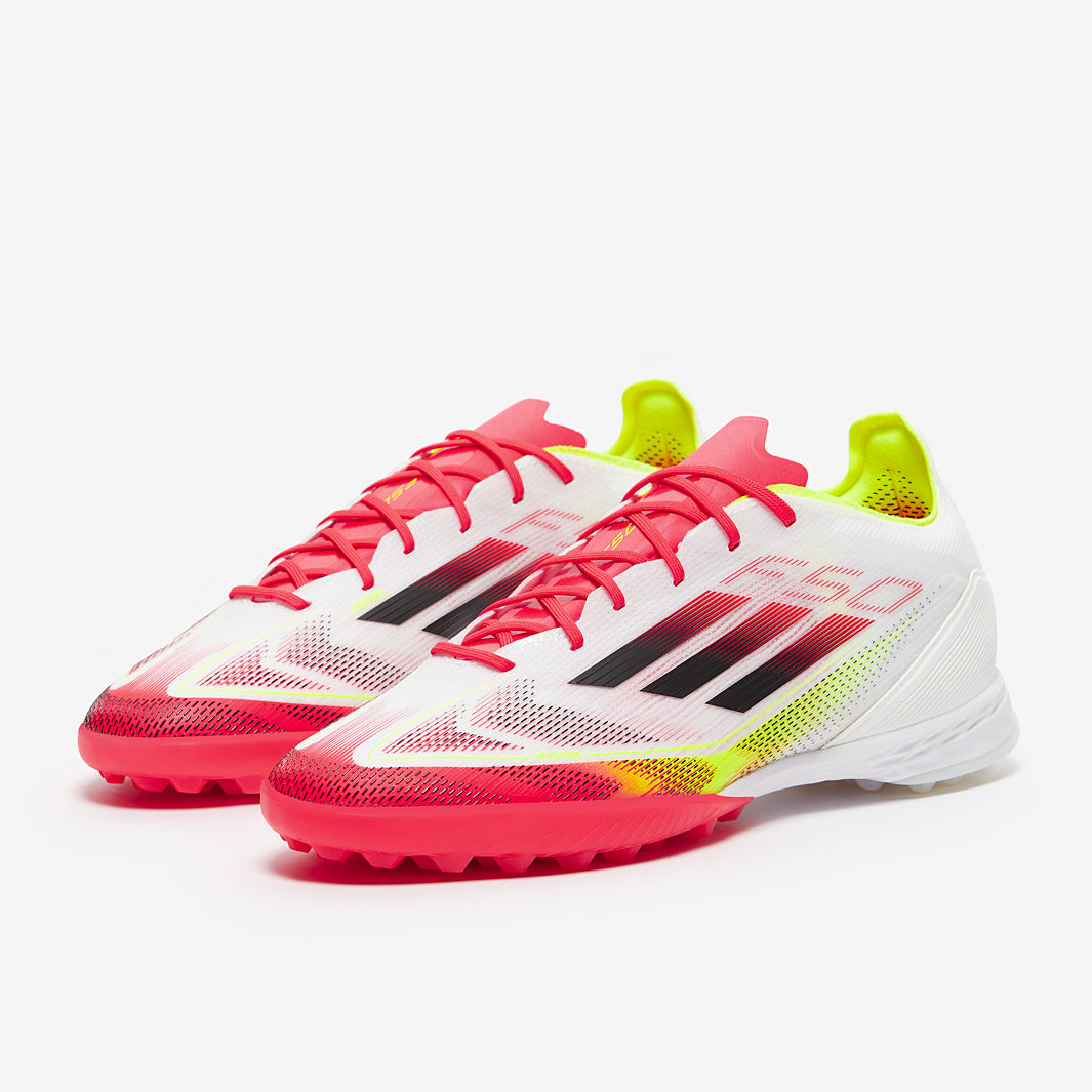 adidas F50 Pro Turf - White/Black/Solar Yellow - Adult Cleats