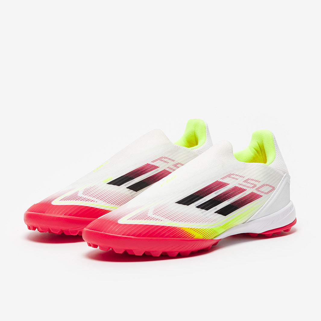 adidas F50 League Laceless Turf - White/Black/Solar Yellow - Adult