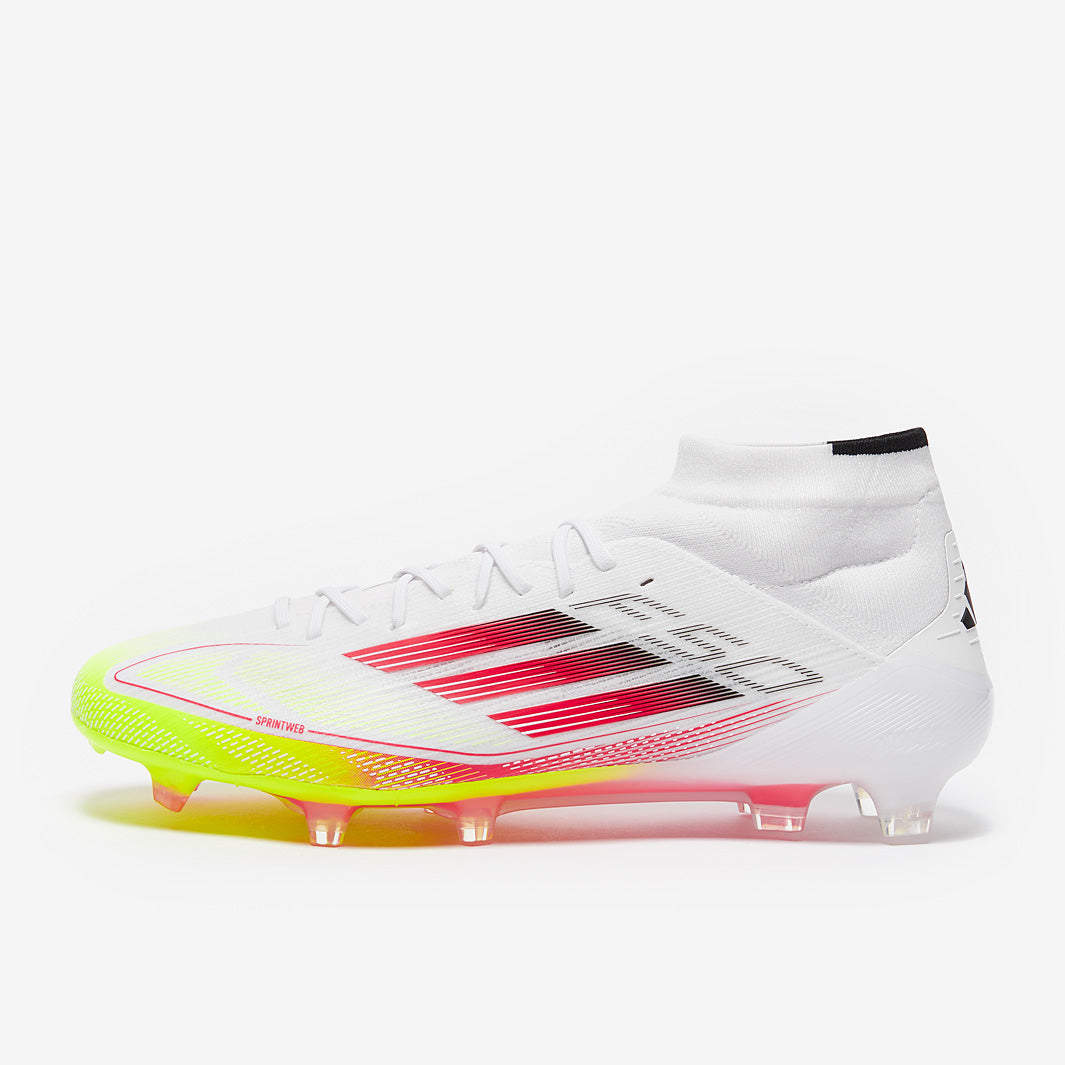 adidas Womens F50 Elite Mid Firm Ground - White/Lucid Red/Solar