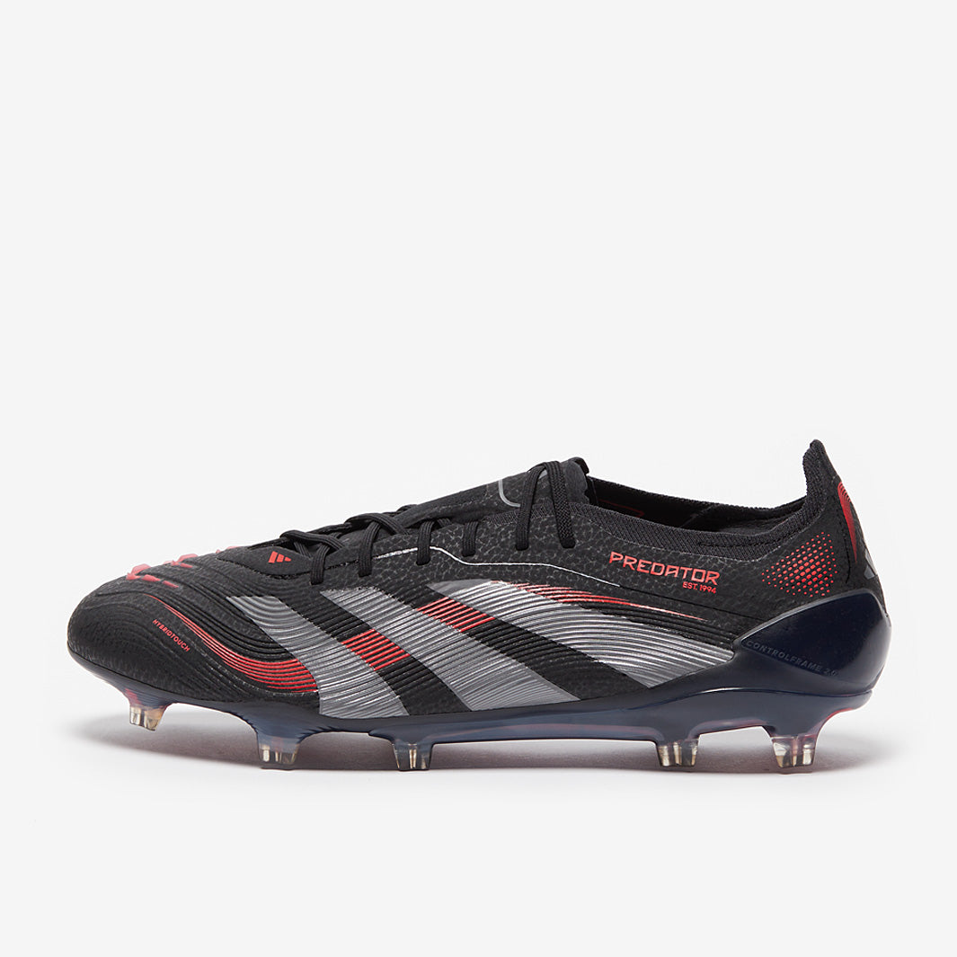 adidas Predator elite HG/AG サッカーシューズ 黒/赤 adidas Predator Elite Firm Ground - Black/Grey Four/Lucid Red