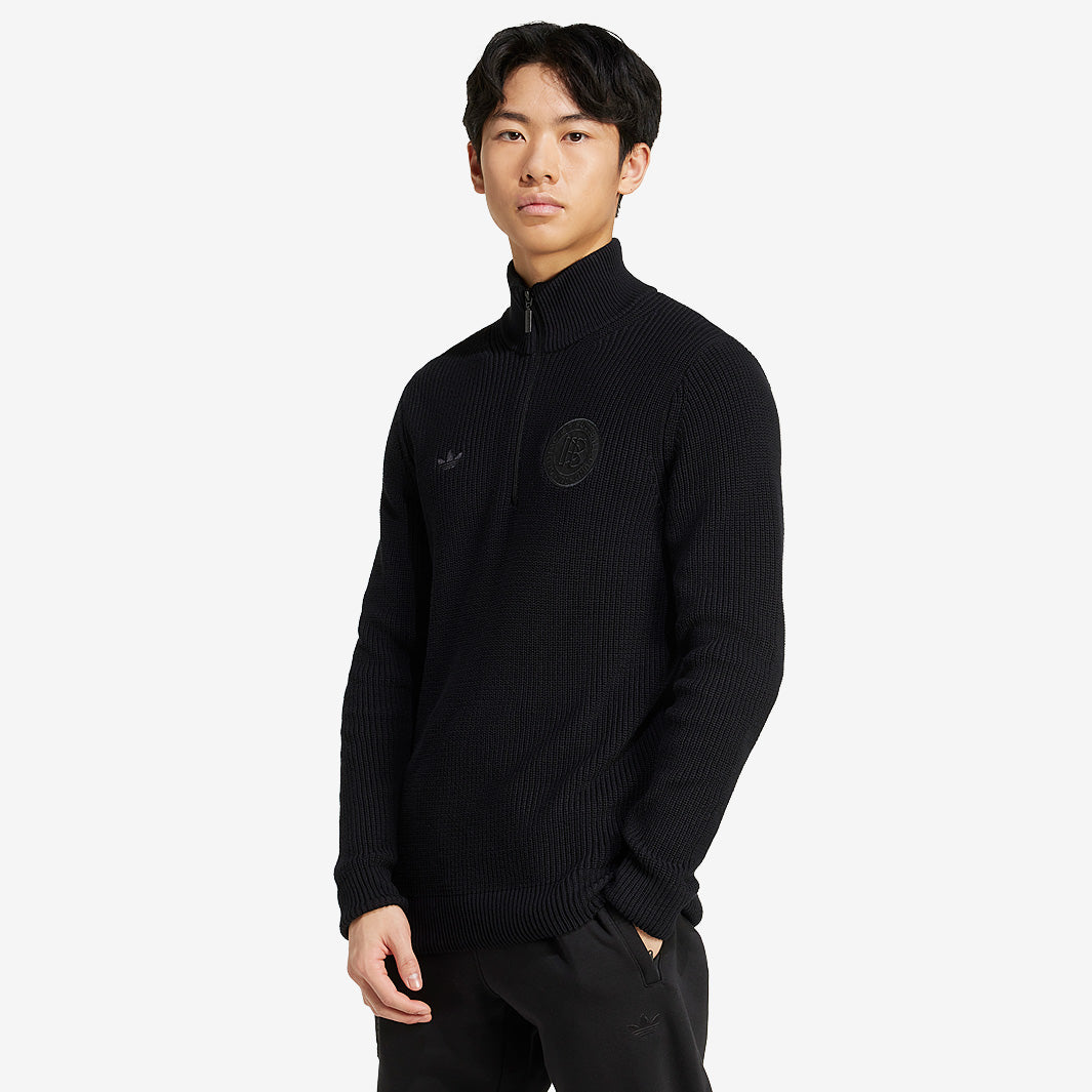 トップス re adidas Originals Germany 125th Anniversary 1/2 Zip - Black - Mens