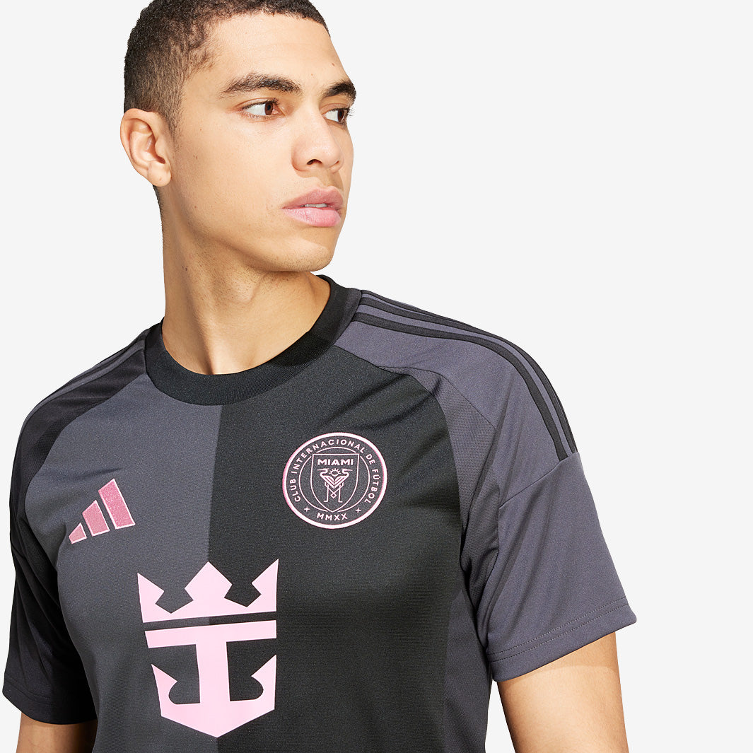 adidas Inter Miami 2025 Away Jersey with Messi 10 - Black - Mens