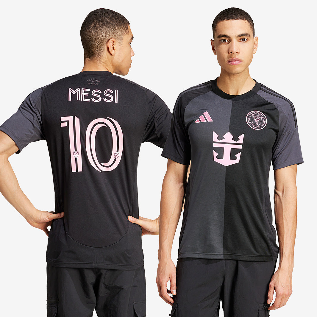 adidas Inter Miami 2025 Away Jersey with Messi 10 - Black - Mens