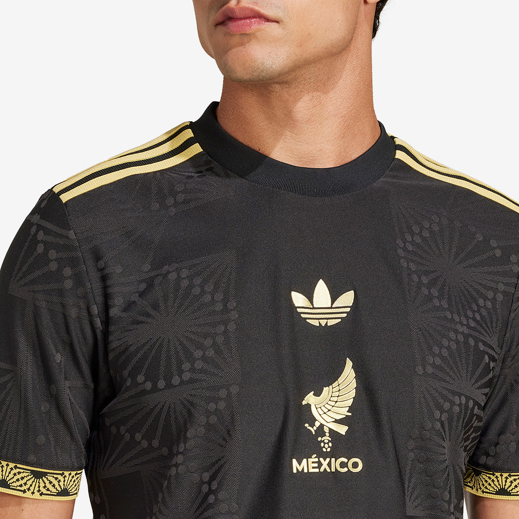 adidas Originals Mexico 2025 Gold Jersey - Black - Mens Replica