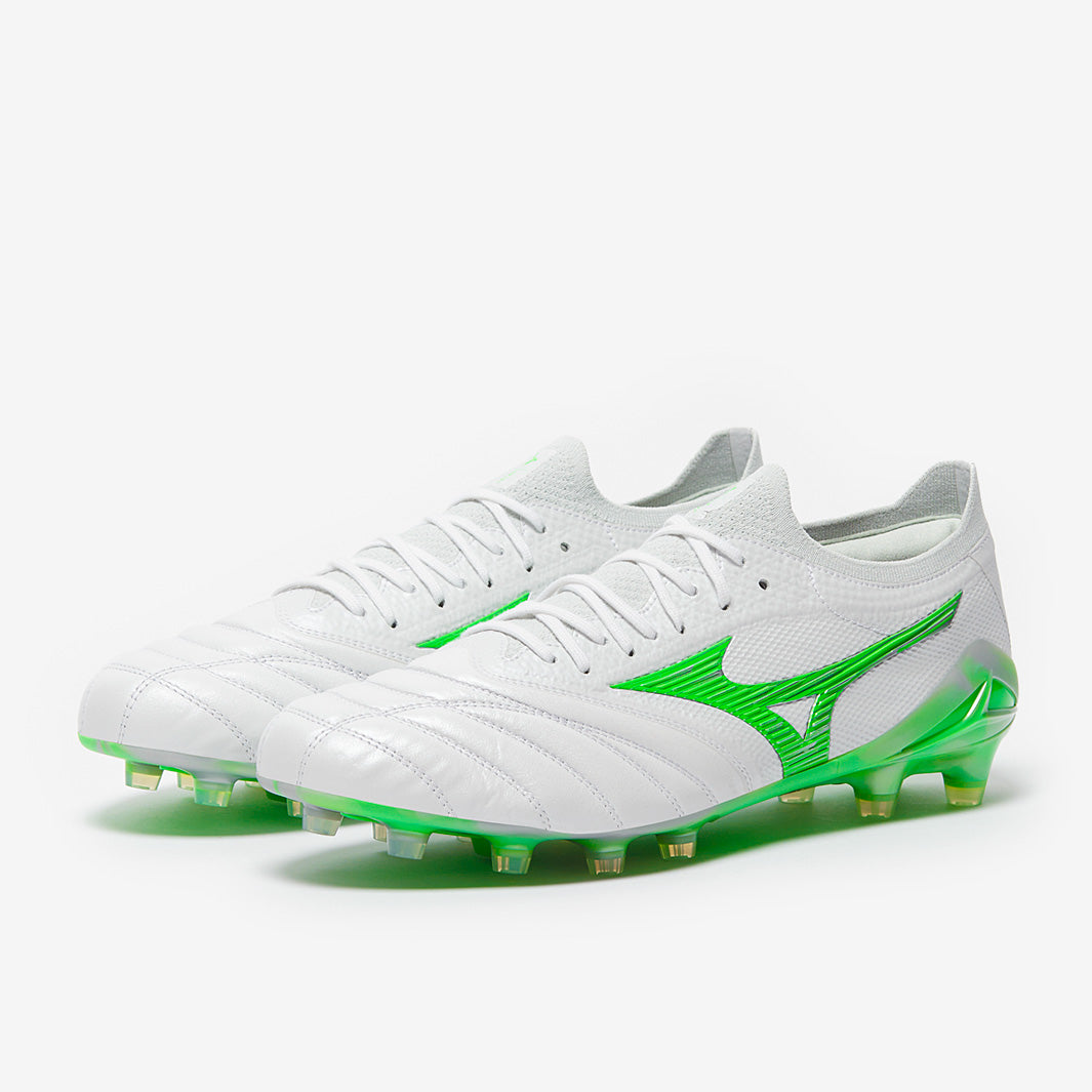 Mizuno Morelia Neo IV Beta Made in Japan Firm Ground - White/Neon