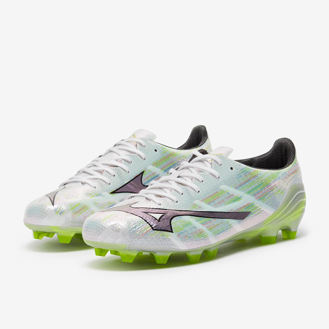 Mizuno Morelia2 ホワイト/グリーン Mizuno Morelia II Elite Made in Japan Firm Ground - White/Neon