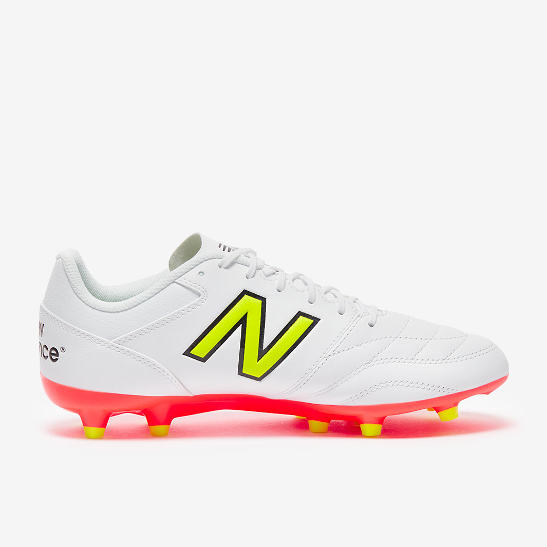 New Balance 442 V2 Team Firm Ground - White/Energy Red/Hi-Lite