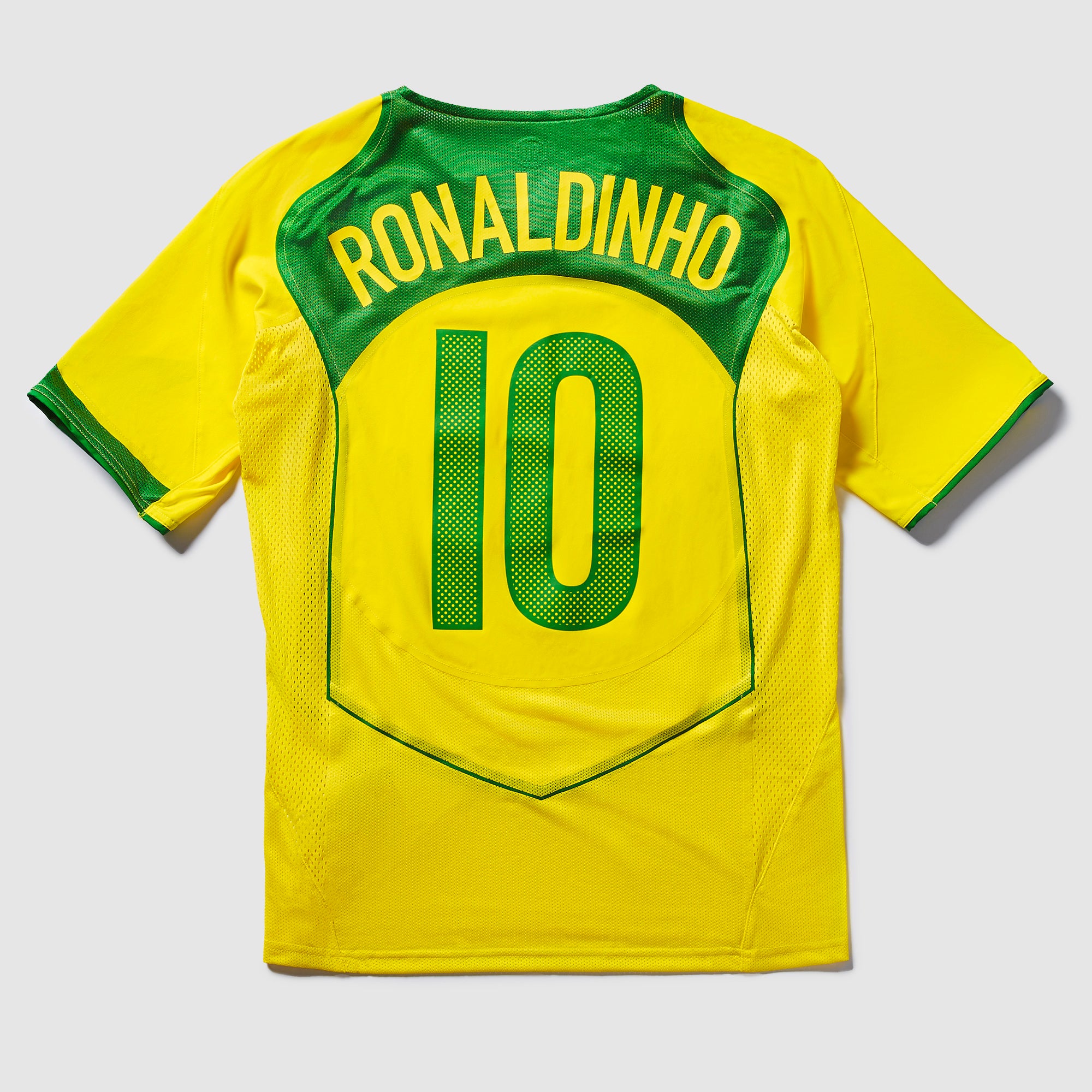 Nike Brazil 2004 Re-Issue Shirt With Ronaldinho 10 - Opti Yellow