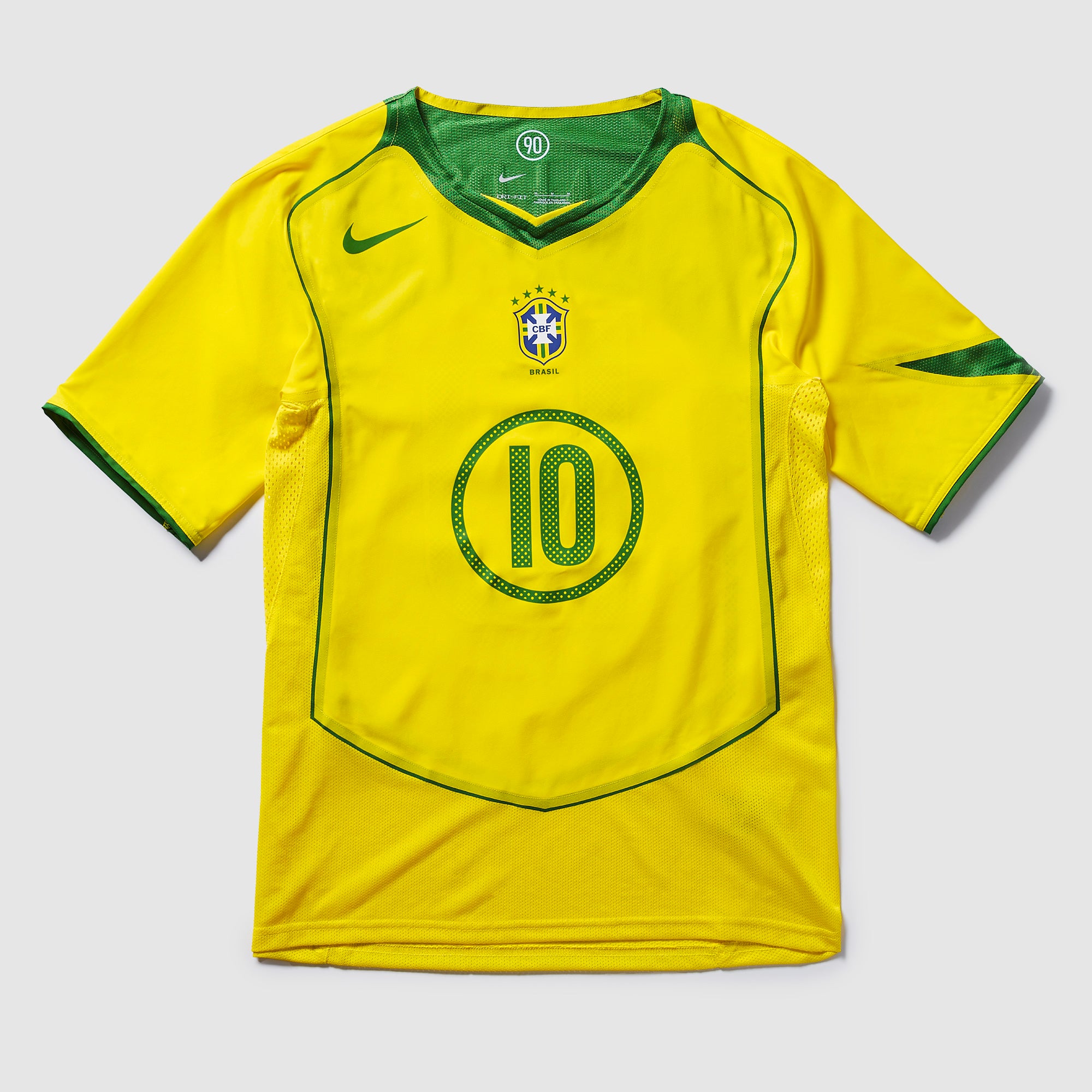 Nike Brazil 2004 Re-Issue Shirt With Ronaldinho 10 - Opti Yellow