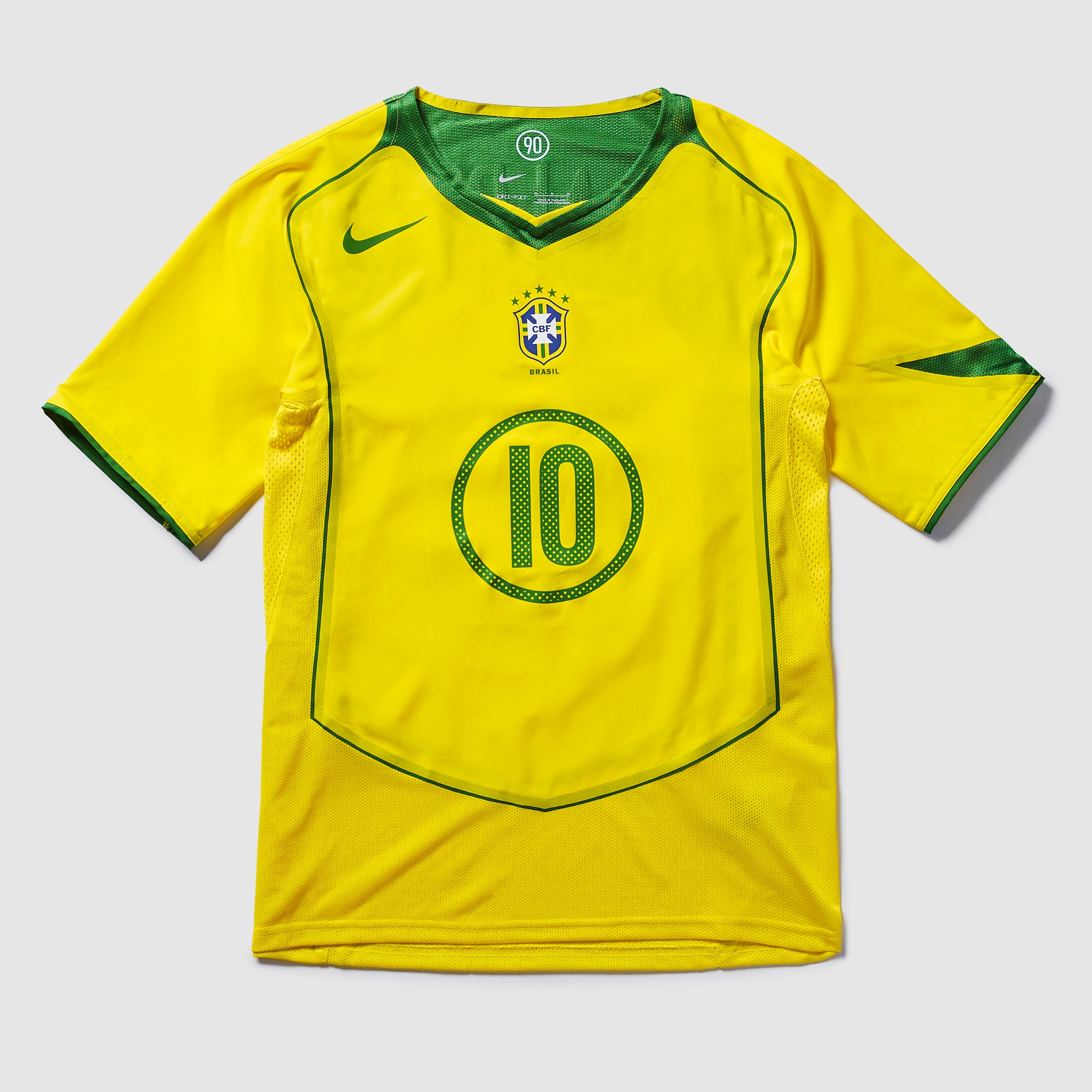 Nike Brazil 2004 Re-Issue Shirt With Ronaldinho 10 - Opti Yellow