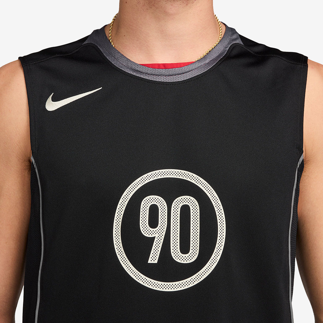 Nike Total 90 Dri-FIT Sleeveless Top - Black/LT Graphite/Gym Red