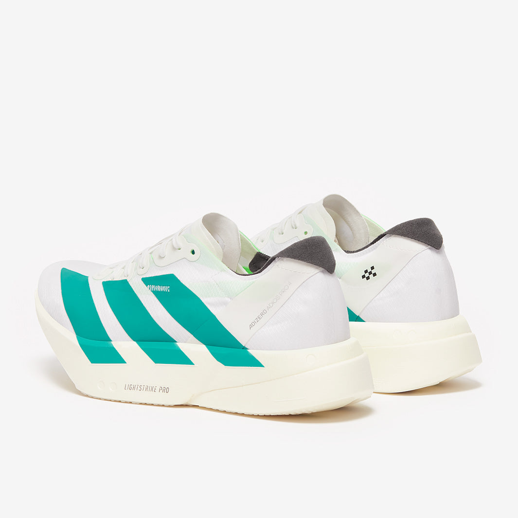 adidas Adizero Adios Pro 4 - FTW White/Pure Teal/Carbon - Mens Shoes