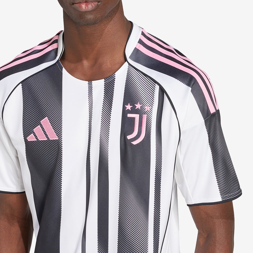 adidas Juventus 25/26 Home Jersey - White/Black - Mens Replica