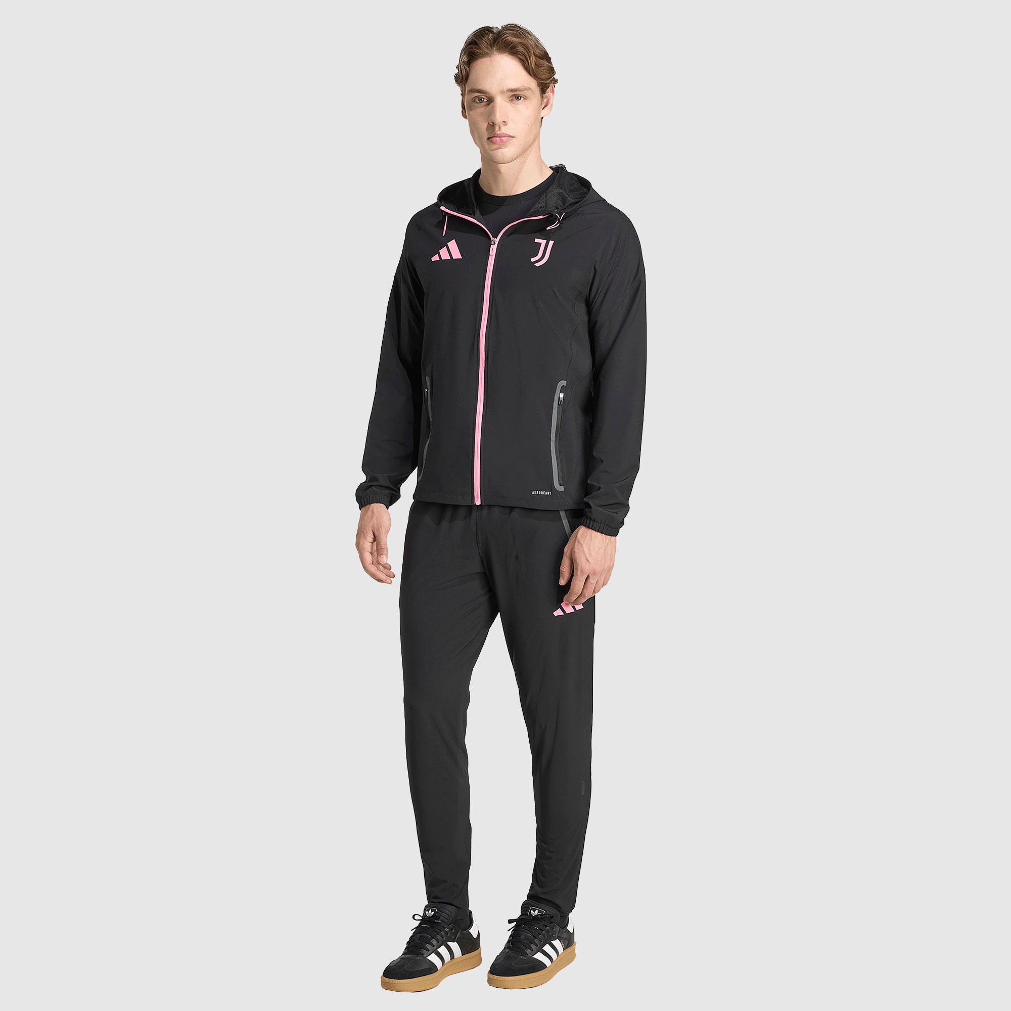 adidas Juventus ユヴェントス　ジャージセット 上下M 黒/ピンク adidas Juventus 25/26 Competition Vis Tech Jacket - Black/Bliss