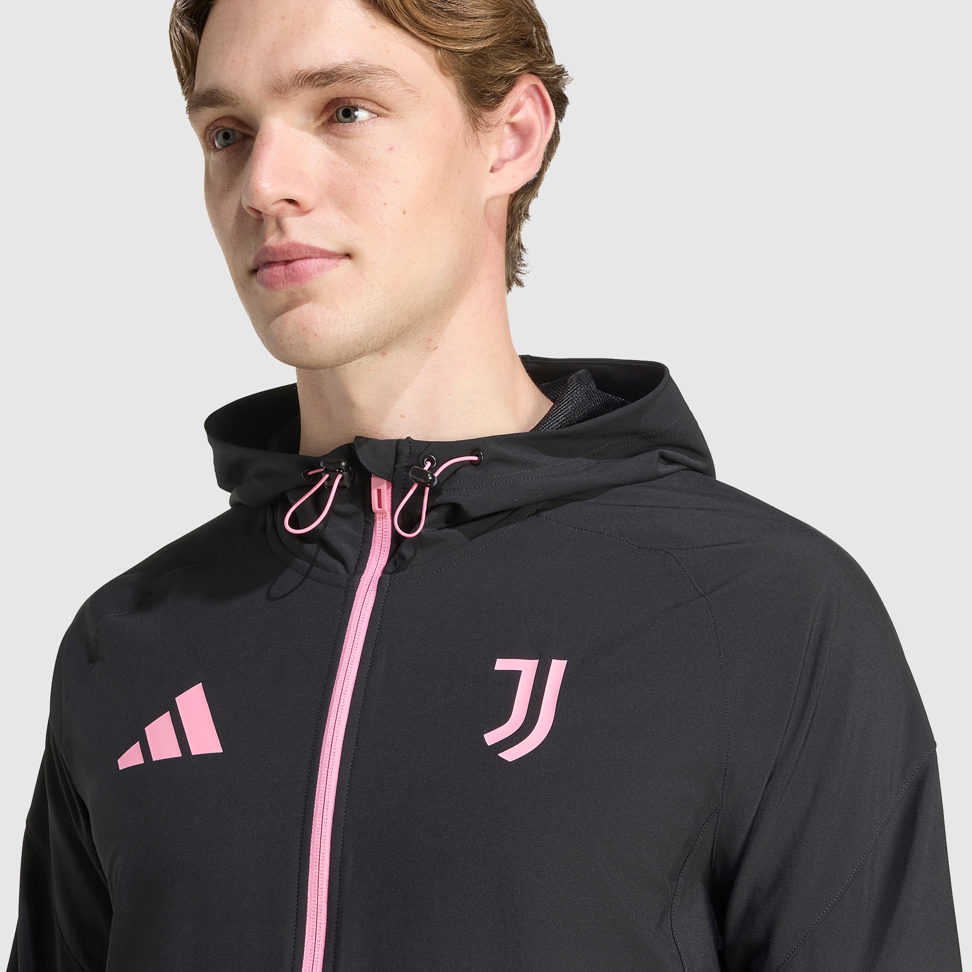 adidas Juventus ユヴェントス　ジャージセット 上下M 黒/ピンク adidas Juventus 25/26 Competition Vis Tech Jacket - Black/Bliss