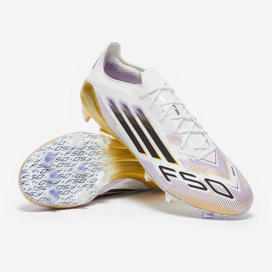 adidas F50 Elite Firm Ground - White/Core Black/Met Gold - Adult
