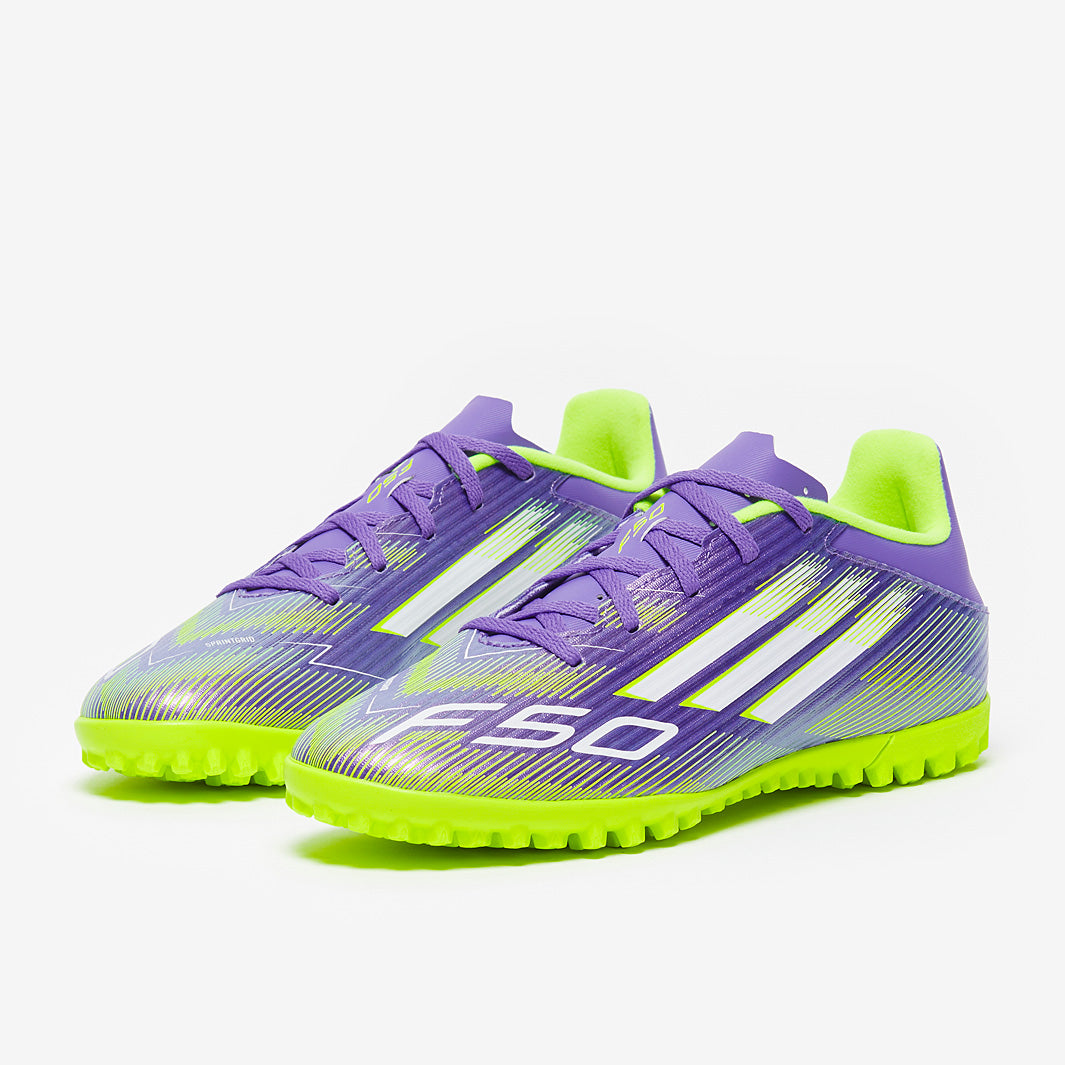 adidas F50 フットサルシューズ 27cm TF 人工芝 美品 パープル adidas F50 Club Turf - Purple Rush/Ftwr White/Lucid Lemon - Adult