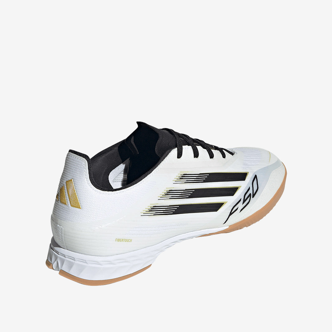 adidas F50 Pro Indoor - White/Core Black/Met Gold - Adult Cleats