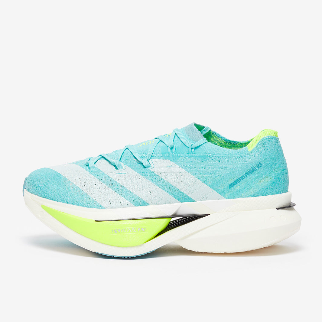 adidas adizero Prime X3 Strung - Flash Aqua/Zero Met./Lucid Lemon