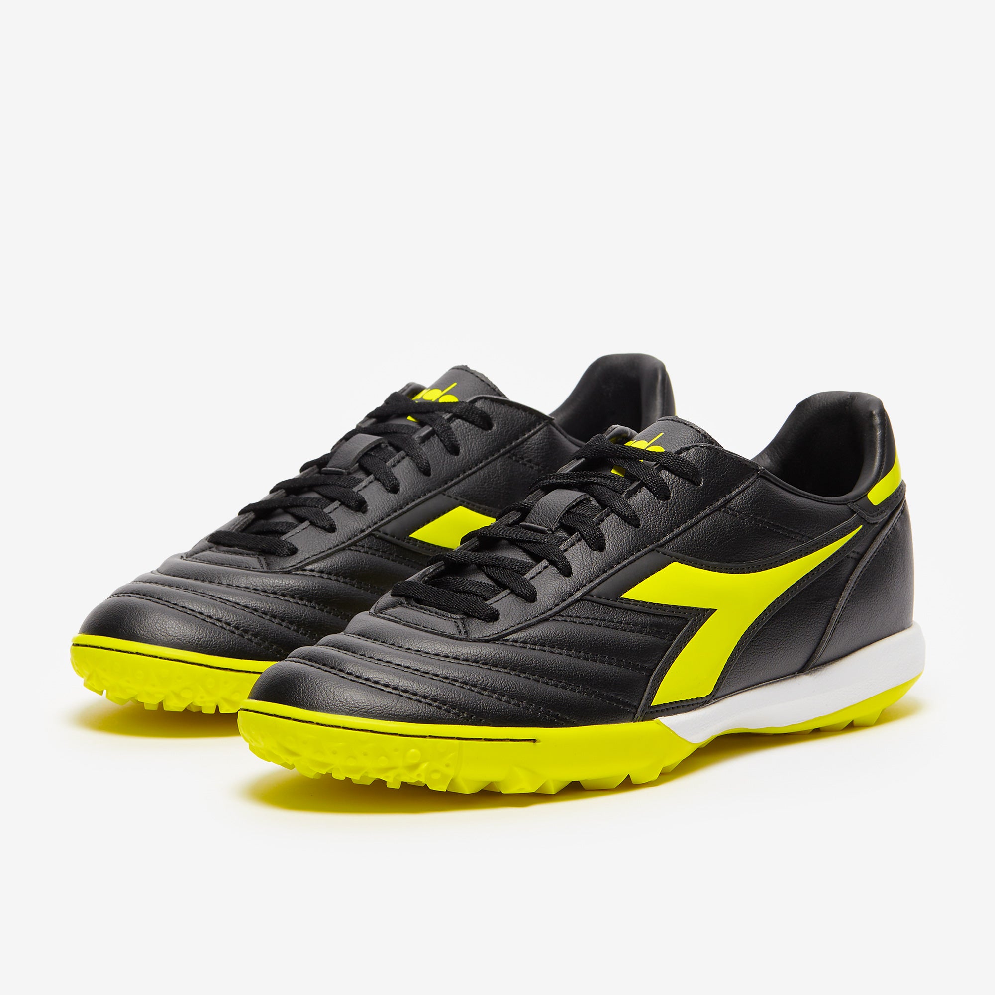 Diadora Brasil Academy TF - Black/Fluo Yellow - Adult Cleats