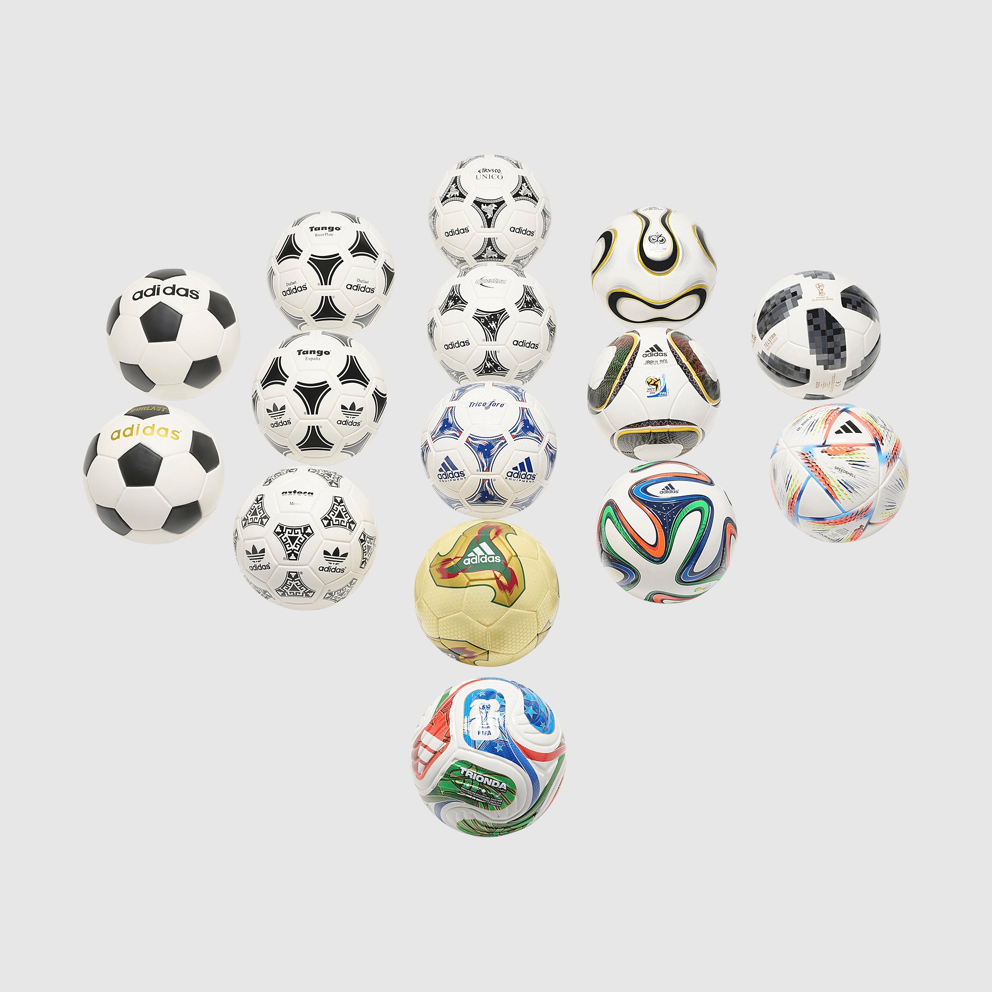 adidas FIFA World Cup Historical Mini Ball Set - White - Soccer Balls