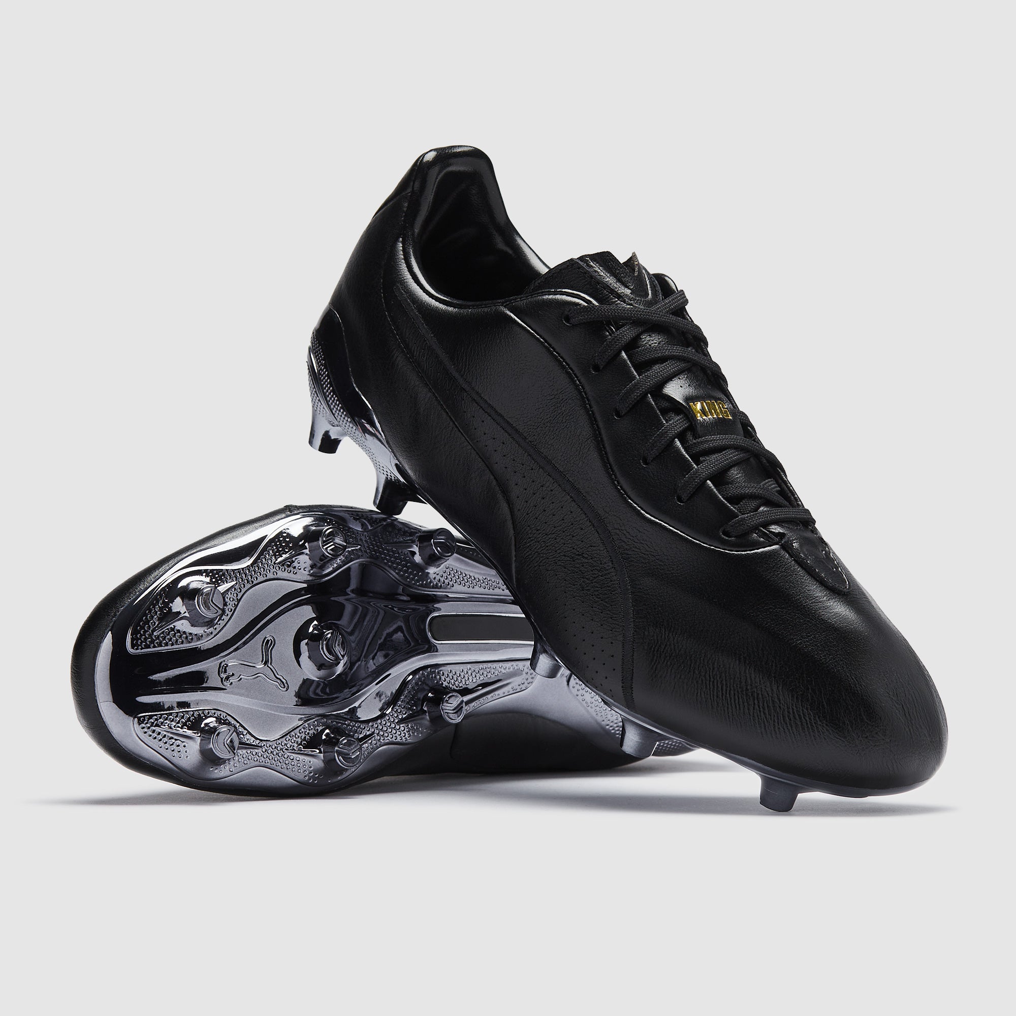 Puma King Platinum Firm Ground - Black/Black - Adult Cleats