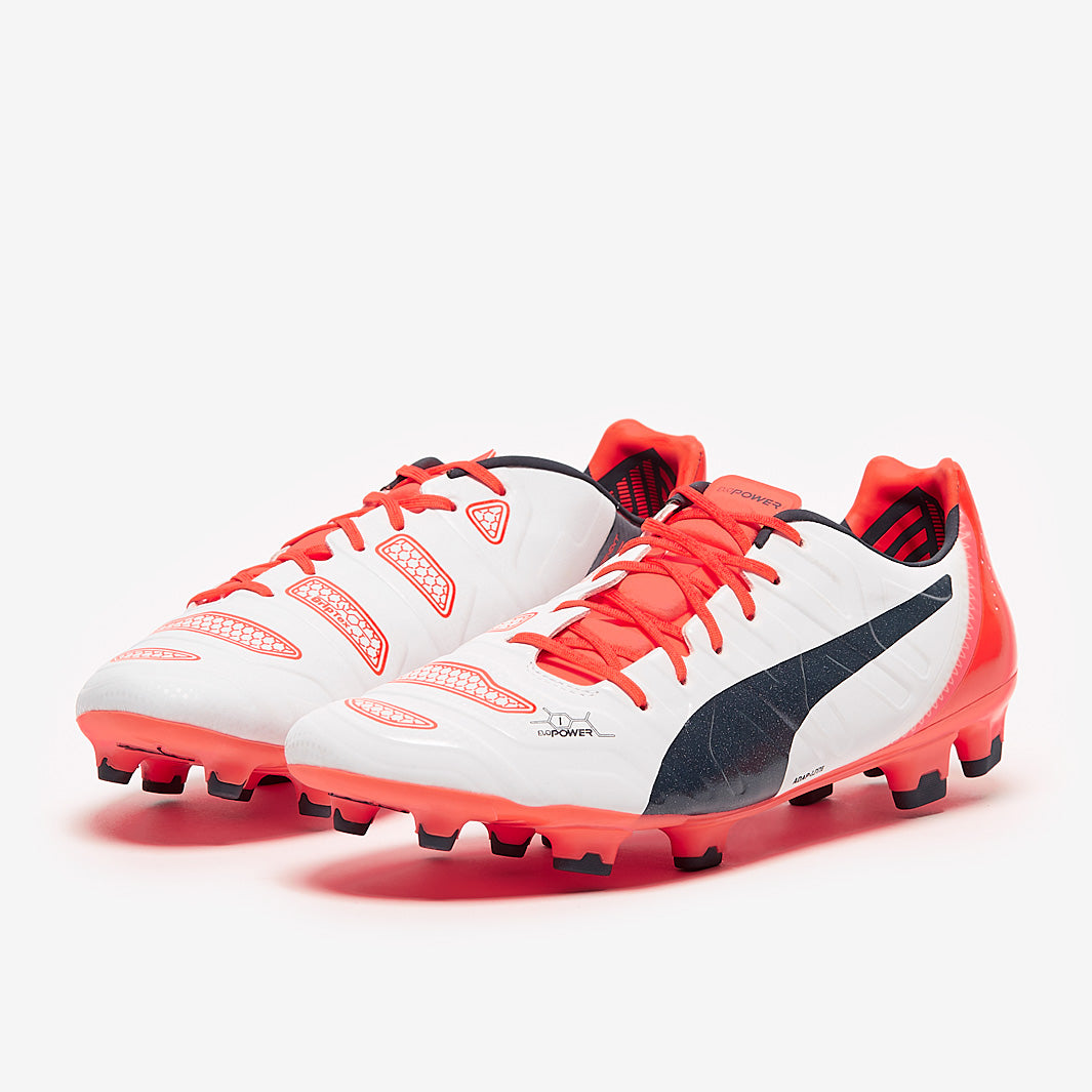 Puma evoPOWER 1.2 FG - Mens Boots - Firm Ground - White/Total