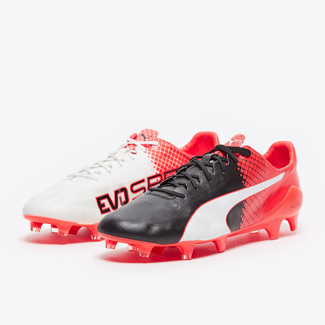 Puma evoSPEED SL II FG - Puma Black/Puma White/Red Blast - Mens