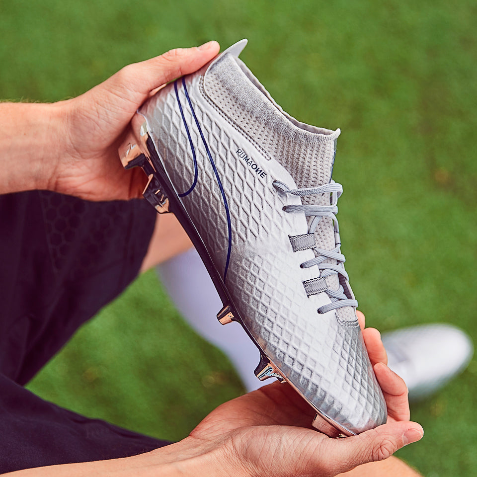 Puma One Chrome FG - Mens Boots - Firm Ground - 10398601 - Silver